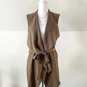 ANNIKA WATERFALL TRENCH VEST - MOCHA - XS